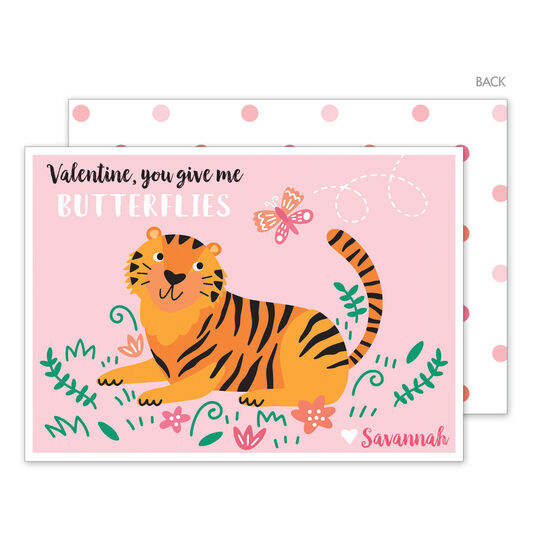 Tiger and Butterfly Valentine Exchange Cards